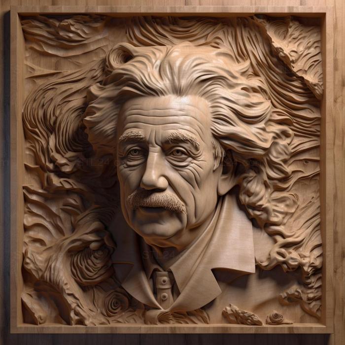 Знаменитости (Albert Einstein 1, 3DFMS_8364) 3D модель для ЧПУ станка